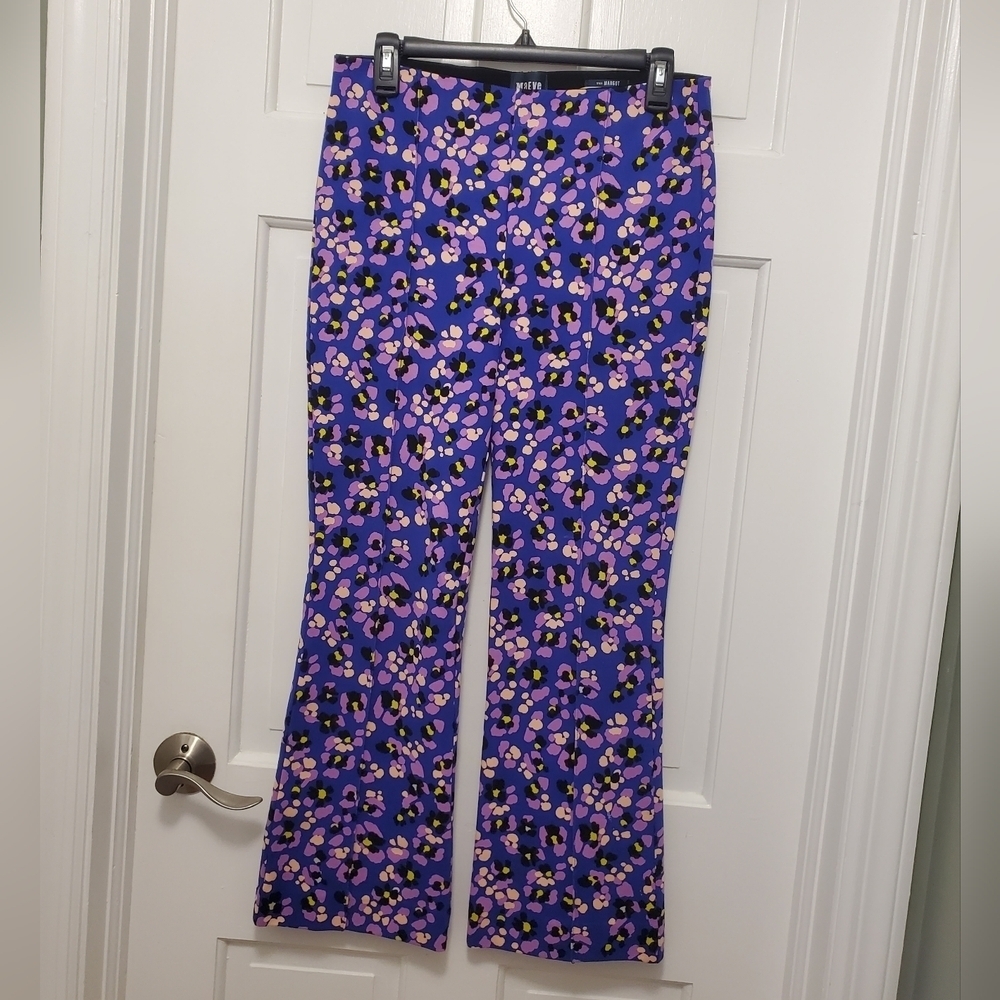 MAEVE by Anthropologie The Margot Flare Crop Pants Size Small, Purple, Stretch